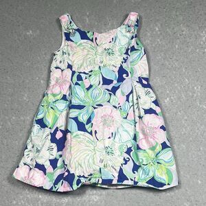 Lilly Pulitzer Girls Size 4 Multicolored Mini Linnet Dress Beak Calm Carry On